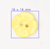 Gele Bloemvormige Knoop, Diameter 15mm Knopen KNP00119